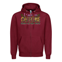 Burgundy i run on caffeine chaos and cuss words Zipper Hoodie - Zillion Design Studio