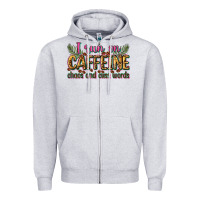 Heather Grey i run on caffeine chaos and cuss words Zipper Hoodie - Zillion Design Studio