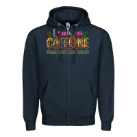 Navy i run on caffeine chaos and cuss words Zipper Hoodie - Zillion Design Studio