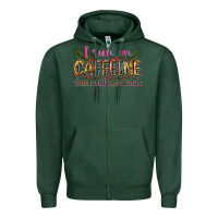 Sports Green i run on caffeine chaos and cuss words Zipper Hoodie - Zillion Design Studio