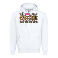 White i run on caffeine chaos and cuss words Zipper Hoodie - Zillion Design Studio