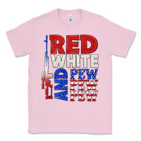 Bubblegum Pink red white and pew pew pew Classic Tee - texasbilliewilder