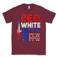 Burgundy red white and pew pew pew Classic Tee - texasbilliewilder