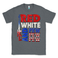 Charcoal Heather red white and pew pew pew Classic Tee - texasbilliewilder