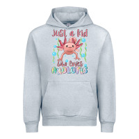 Heather Grey just a kid who loves axolotls Urban Hoodie - MaliasSmallBusiness