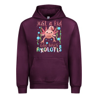 Mauve Wine just a kid who loves axolotls Urban Hoodie - MaliasSmallBusiness