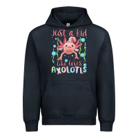 Navy just a kid who loves axolotls Urban Hoodie - MaliasSmallBusiness