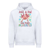 White just a kid who loves axolotls Urban Hoodie - MaliasSmallBusiness