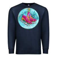 Navy ice skate christmas ornament Premium Sweatshirt - BundleAndBundleShop