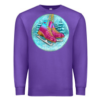 Purple ice skate christmas ornament Premium Sweatshirt - BundleAndBundleShop