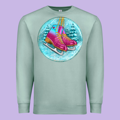 Ice Skate Christmas Ornament Premium Sweatshirt Designed By Bundleandbundleshop