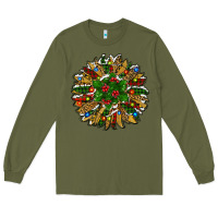 Army Green Leopard Christmas Sunflower Long Sleeve Tee - RanaPortraitStore