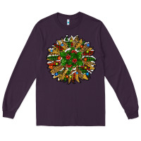 Plum Leopard Christmas Sunflower Long Sleeve Tee - RanaPortraitStore