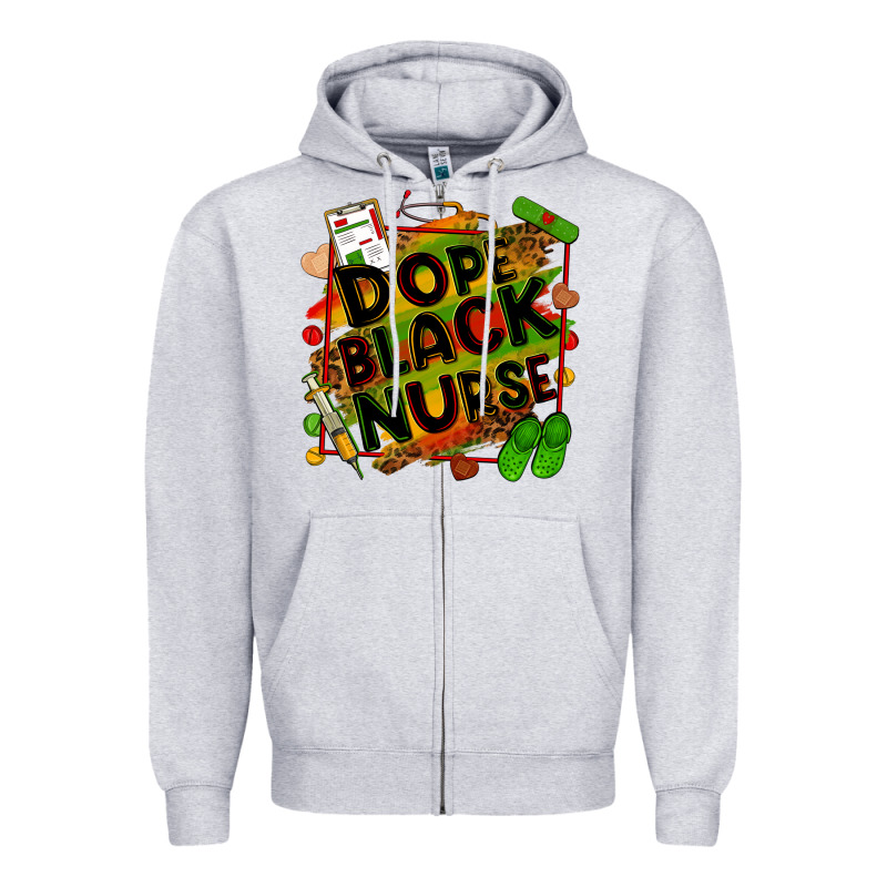 Dope Black Nurse Zipper Hoodie by Zillion Design Studio | Teevron