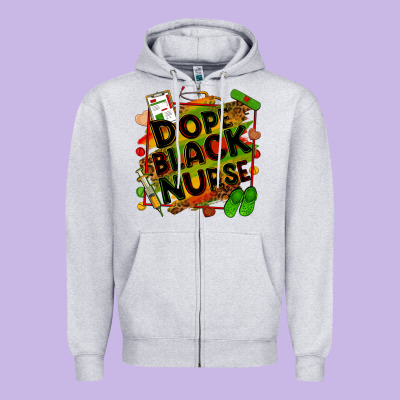 Dope Black Nurse Zipper Hoodie Designed By Zillion Design Studio