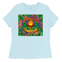 Baby Blue life is better around the campfire Ladies Tee - BarkalooDesign