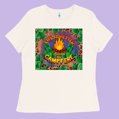 Life Is Better Around The Campfire Ladies Tee Designed By Barkaloodesign