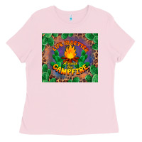 Bubblegum Pink life is better around the campfire Ladies Tee - BarkalooDesign