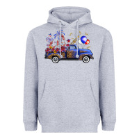 Heather Grey western truck fourth of july Heavyweight Hoodie - FaDigitalArtStudio