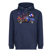 Navy western truck fourth of july Heavyweight Hoodie - FaDigitalArtStudio