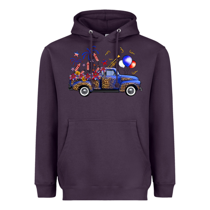 Western Truck Fourth Of July Heavyweight Hoodie by FaDigitalArtStudio | Teevron