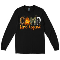 Black camp fire legend with fire Long Sleeve Tee - texasbilliewilder