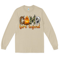 Mushroom camp fire legend with fire Long Sleeve Tee - texasbilliewilder