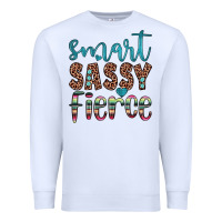 White smart  sassy fierce Premium Sweatshirt - JahusDesignShop