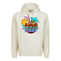 Oatmeal Heather summer vibes coconut drink Premium Hoodie - Jasminsmagicworld