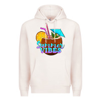Pale Pink summer vibes coconut drink Premium Hoodie - Jasminsmagicworld