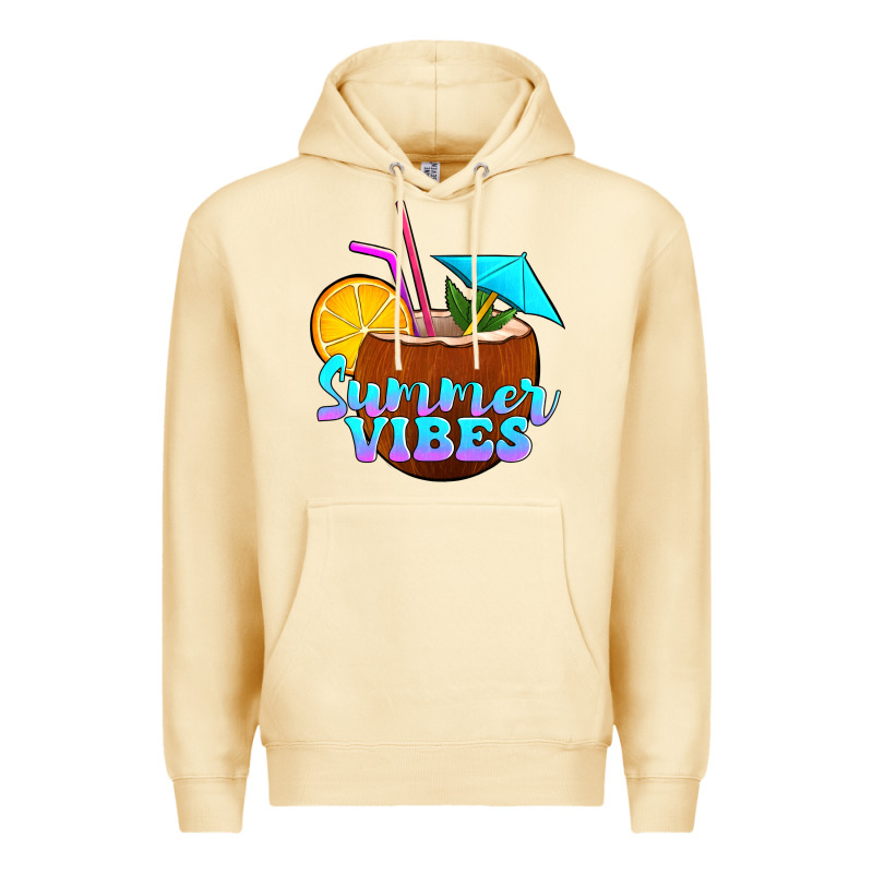 Summer Vibes Coconut Drink Premium Hoodie by Jasminsmagicworld | Teevron