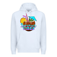 White summer vibes coconut drink Premium Hoodie - Jasminsmagicworld
