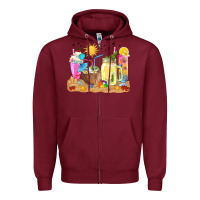 Burgundy summer drinks coffee cups Zipper Hoodie - texasbilliewilder