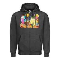 Charcoal Heather summer drinks coffee cups Zipper Hoodie - texasbilliewilder
