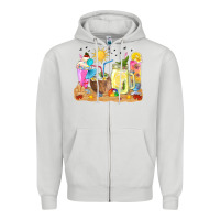 Dove Grey summer drinks coffee cups Zipper Hoodie - texasbilliewilder
