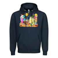 Navy summer drinks coffee cups Zipper Hoodie - texasbilliewilder