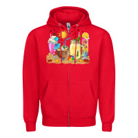Red summer drinks coffee cups Zipper Hoodie - texasbilliewilder