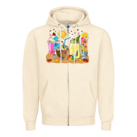 Sandshell summer drinks coffee cups Zipper Hoodie - texasbilliewilder