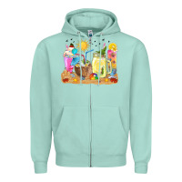 Seafoam summer drinks coffee cups Zipper Hoodie - texasbilliewilder