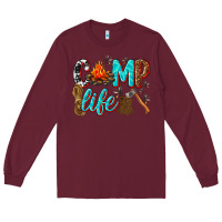 Burgundy camp life Long Sleeve Tee - texasbilliewilder