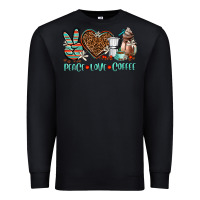 Black peace love coffee Premium Sweatshirt - AdoDesignShop