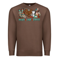 Chestnut peace love coffee Premium Sweatshirt - AdoDesignShop