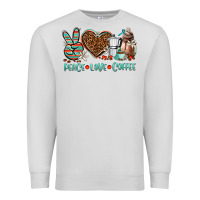 Dove Grey peace love coffee Premium Sweatshirt - AdoDesignShop