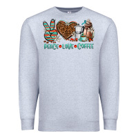 Heather Grey peace love coffee Premium Sweatshirt - AdoDesignShop