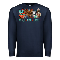 Navy peace love coffee Premium Sweatshirt - AdoDesignShop