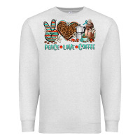 Oatmeal Heather peace love coffee Premium Sweatshirt - AdoDesignShop