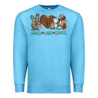 Ocean Blue peace love coffee Premium Sweatshirt - AdoDesignShop