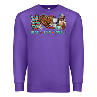 Purple peace love coffee Premium Sweatshirt - AdoDesignShop