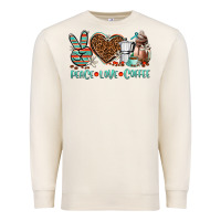 Sandshell peace love coffee Premium Sweatshirt - AdoDesignShop