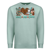 Seafoam peace love coffee Premium Sweatshirt - AdoDesignShop
